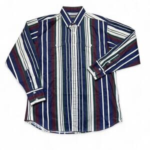 Panhandle Slim Vintage USA made Western Striped Cotton Button Shirt XL 17x35